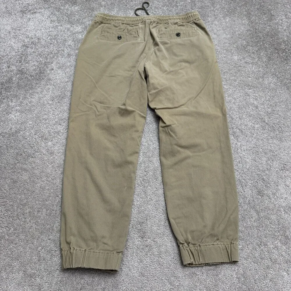Banana Republic Aiden Cuffed Textured Twill Jogger Pants Mens 34x30 Olive Green